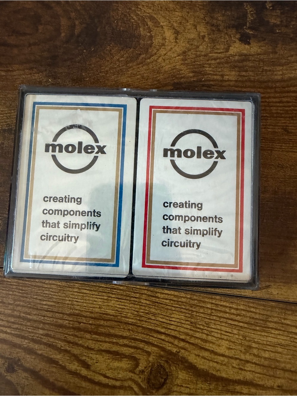 Molex Vintage 1970s Advertising Playing Cards 2 Sealed Decks Dura-Slip USA
